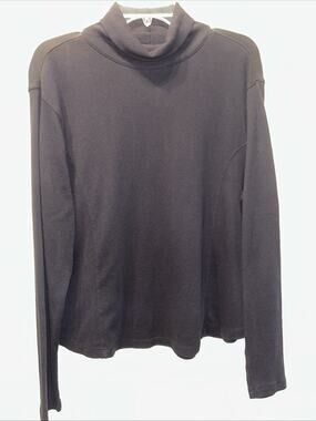 Coldwater Creek Womens XL Long Sleeve Black Turtleneck Shirt Minimalist Cozy